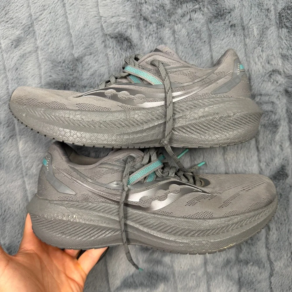 Saucony Triumph 20 Mens Grey Teal Running Shoes S20759-101 Size 9